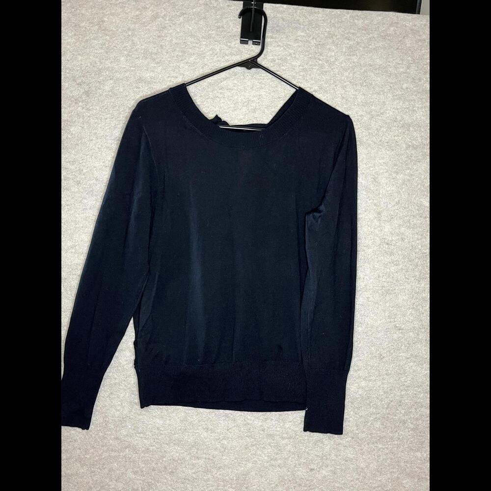 J. Crew Women's Black Sweater Tie Back Wrapped Effect
